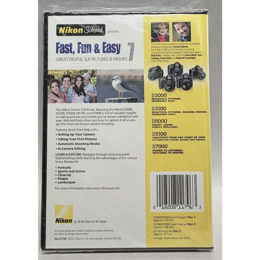 Nikon School Instructional DVD Fast Fun & Easy 7 D3000 D3100 D5000 D5100 D7000